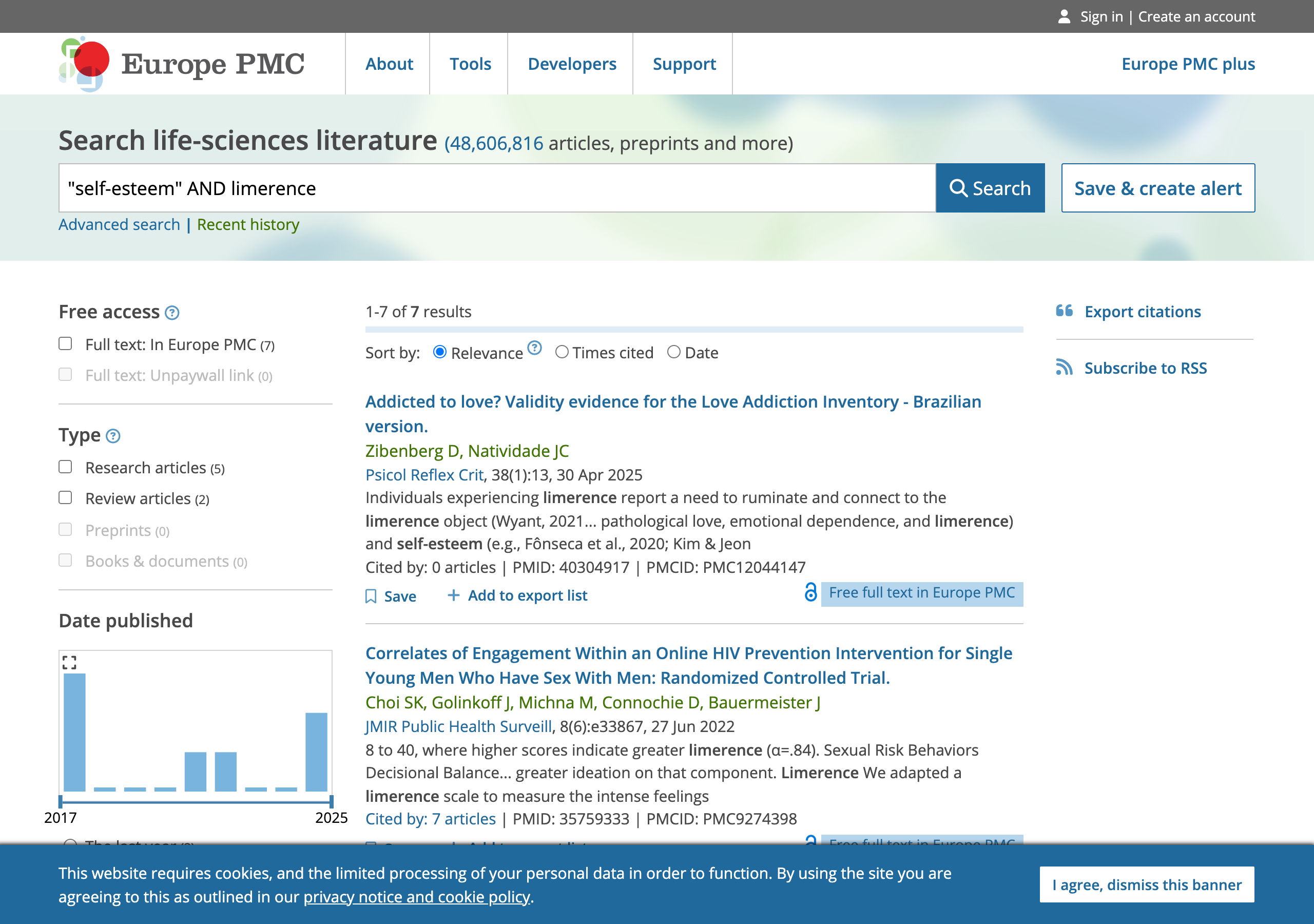 Europe PMC search results for self-esteem AND limerence, showing 7 results