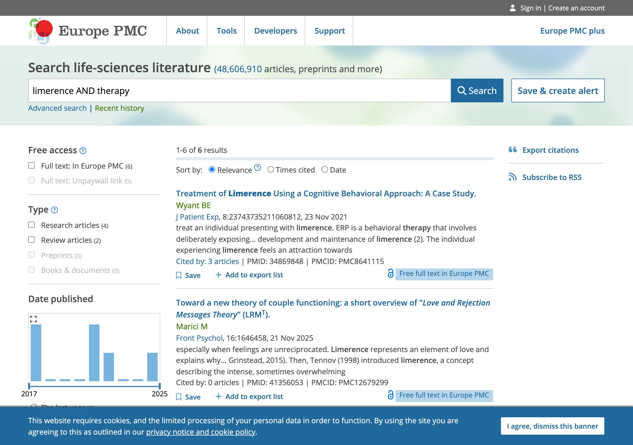 Europe PMC search results for limerence AND therapy, showing 6 indexed records