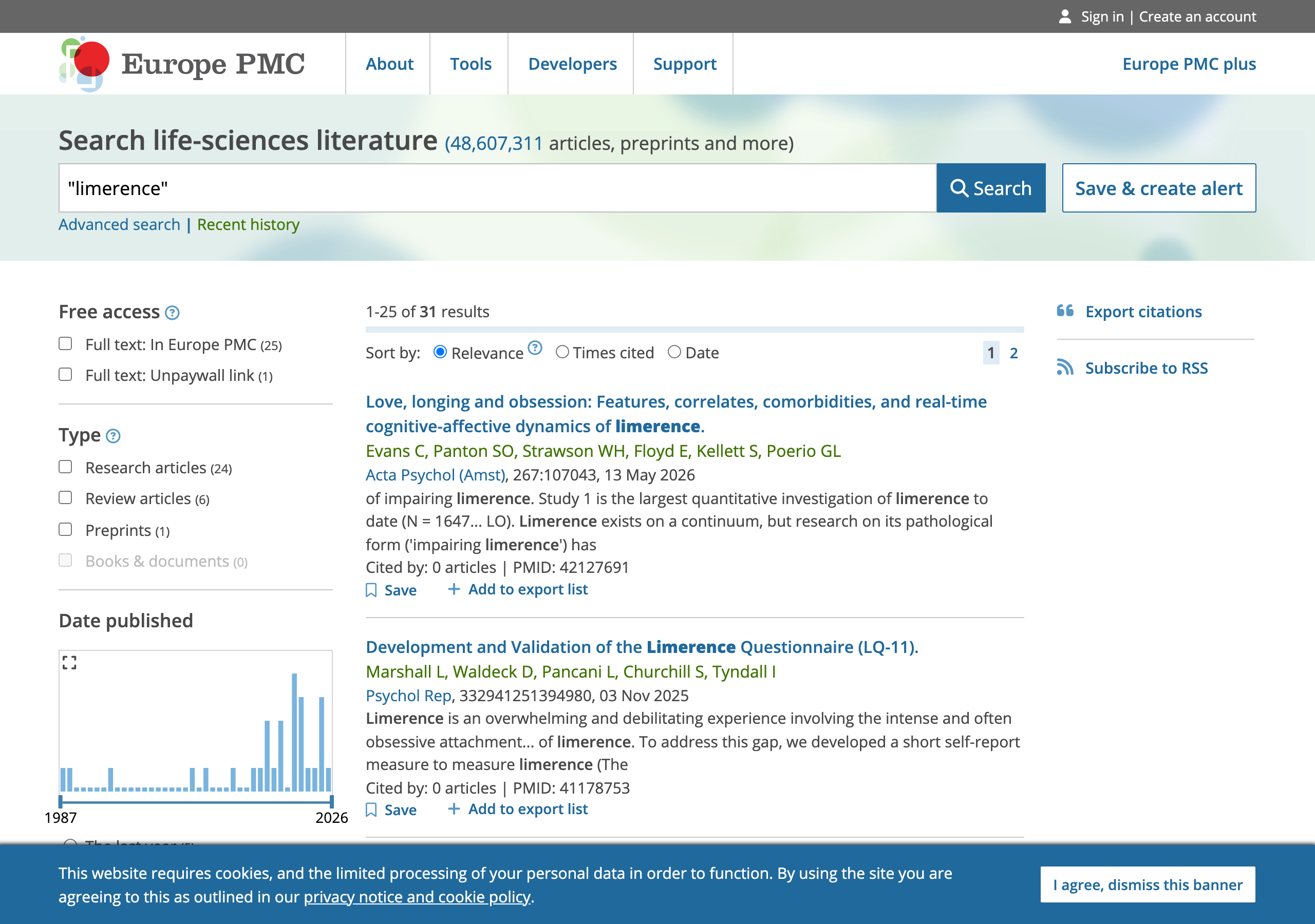 Europe PMC search results for the quoted phrase limerence, showing 31 indexed records